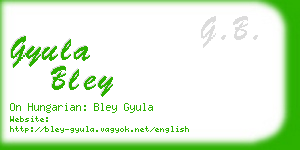 gyula bley business card